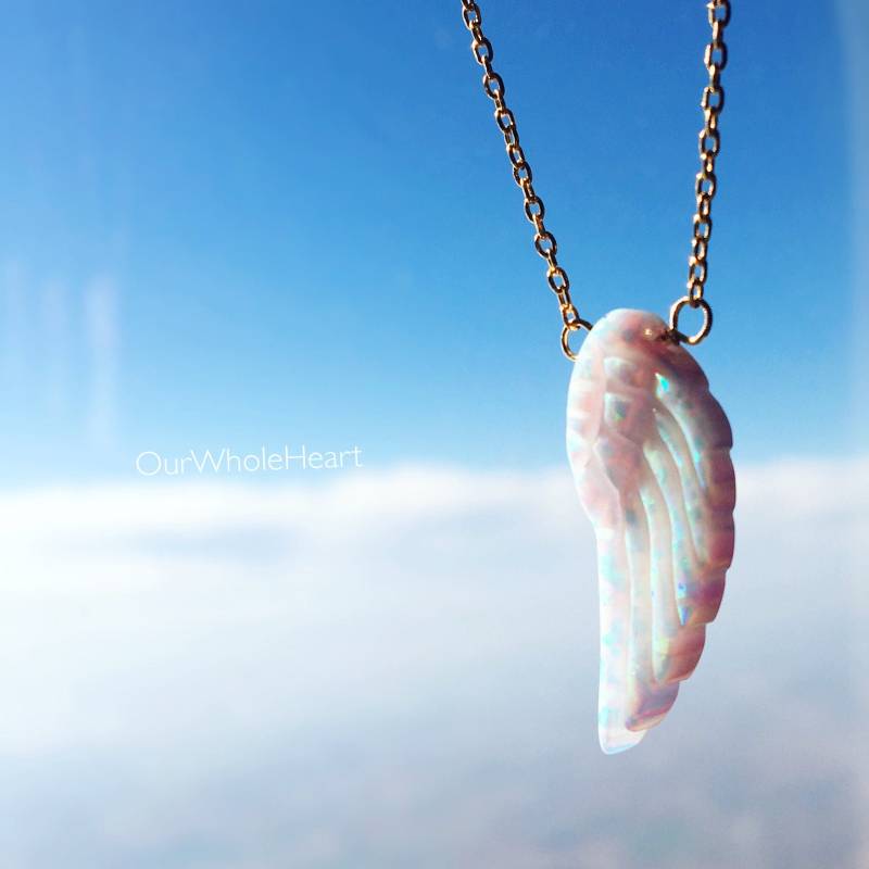 Engelsflügel Opal Halskette Oder Armband Aus Vergoldetem Sterling Silber Rosé Vergoldet, Zarter Schmuck Engelsflügel Opal Halskette Oder Armband Aus Vergoldetem Sterling Silber Rosé Vergoldet, Zarter Schmuck von OurWholeHeart