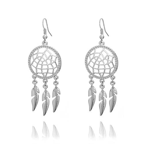 Ouran Unisex Damen - Gold and Silver Plated dangle earring Rund Farblos zirkonia von XIYINTA