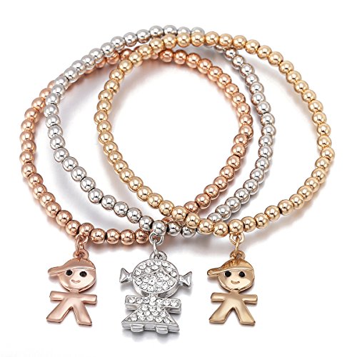 Ouran Charm Armband für Frauen, Stretch-Kette Armreif Gold oder Silber Armreif für die Freundschaft (Farbe mischen) von Ouran