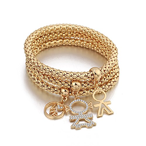 Charm Armband für Frauen, Stretch-Mais-Kette Armreif Gold oder Silber Armreif für die Freundschaft (Vergoldet) von Ouran