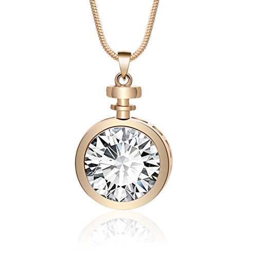 Ouran Mode-Halskette für Frauen, Brilliant Crystal Anhänger Halskette für Mädchen Rose Gold Oder Silber Lange Kette Halskette (Vergoldet) von Ouran