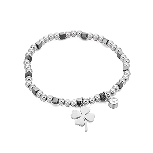 Ouran Elastisches Perlenarmband für Frauen, Edelstahl-Charm-Armband mit Kristall für Mädchen, Geschenk für Freunde, 17.27 cm, Kristall, Kristall von Xinyixin
