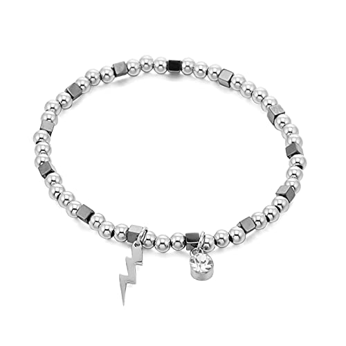 Ouran Stretch-Perlen-Armbänder für Frauen, Charm-Edelstahl-Armband mit Kristall-Mädchen, elastisches Handgelenk-Armband, Geschenke für Freunde, Kristall, Kristall von Ouran