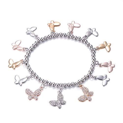 Ouran Stretch-Perlen-Armbänder für Frauen, mit Kristallen, elastischer Kordel, Handgelenk-Armband, Schmuck, Geschenke für Freunde, #5 Schmetterling, Gemischte Farben von Ouran