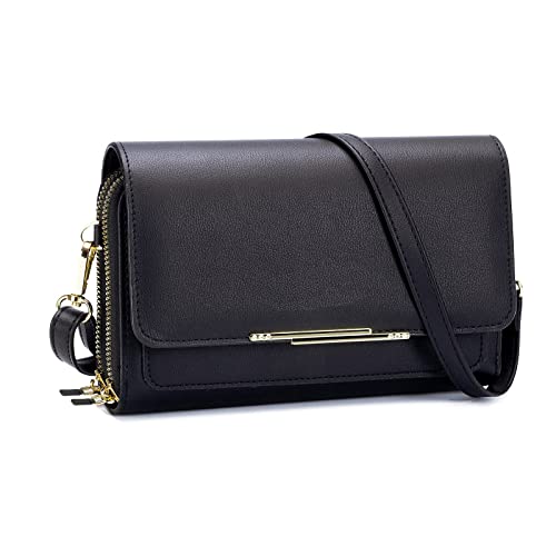 Ourui Handy Umhängetasche, Damen Brieftasche Handtasche, PU Leder Crossbody Schultertasche mit Kartenschlitz Verstellbar Abnehmbar Schultergurt für Handy unter 6.5 Zoll von Ourui