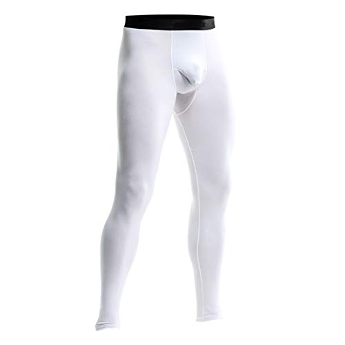 Ouruikia Herren Thermounterwäsche Thermohose Lange Unterhose Thermohose 2 in 1, weiß, L von Ouruikia