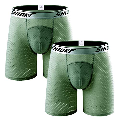 Ouruikia Herren Unterwäsche Sport Unterhosen Männer Elastisch Boxershorts Schnelltrocknend Atmungsaktiv Bequem Unterwäsche L Grau von Ouruikia