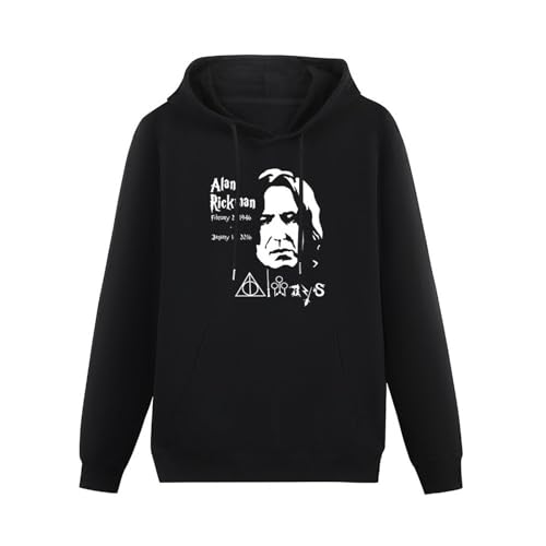 OusHop Alan Rickman Film Movie Actor Tribute Black Men's Hoodie Graphic Sweatshirt 3XL von OusHop