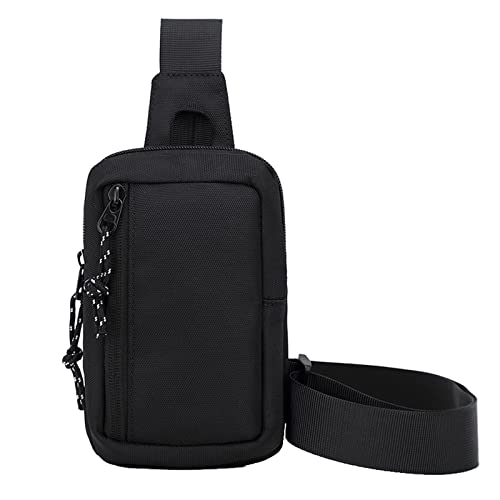 Ousawig Kleiner Sling Rucksack Herren Crossbody Tasche Leichte Brust Tagesrucksack Umhängetasche für Männer Reisen Wandern, Black4, Sling Rucksäcke von Ousawig