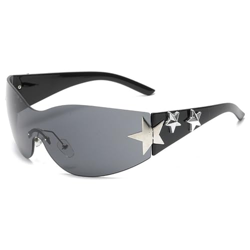 Oushebck Y2k Sunglasses with Star Shape Day, for Sun Protection in Summer, UV Protection Fashion Retro Rave Glasses von Oushebck