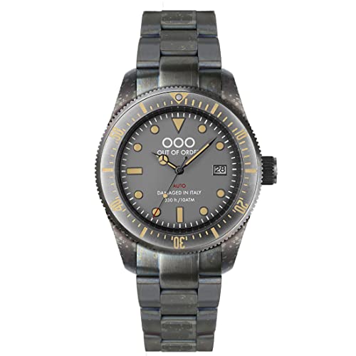 Out of Order GREY AUTO Stahl Automatisch Grau Datum Gelb Saphir Herren Uhr von OOO - Out of Order