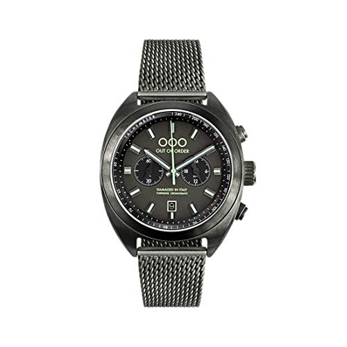 Out of Order TORPEDINE Chrono Nero Stahl Schwarz Quarz Chronograph Datum Vintage Ruiniert Herren Uhr von OOO - Out of Order