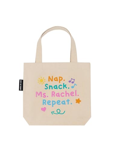 Out of Print Ms. Rachel Mini Tote Bag mit Innentasche - Offiziell lizenziertes Nickerchen Snack Ms. Rachel Repeat Kleine Tragetasche für Kinder von Out of Print
