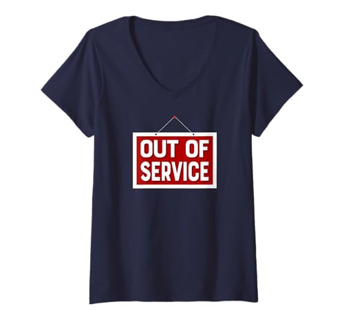 Damen Out of Service - Lustig müde erschöpft Ruhestand funktioniert Nicht T-Shirt mit V-Ausschnitt Damen Out of Service - Lustig müde erschöpft Ruhestand funktioniert Nicht T-Shirt mit V-Ausschnitt von Out of Service Gear