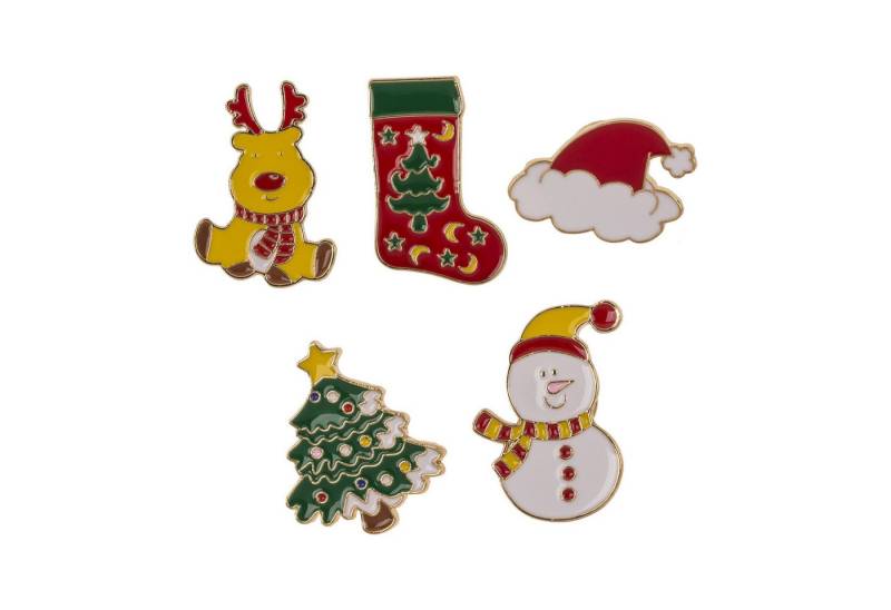 Out of the Blue Button Weihnachts Ansteckbutton niedliche X Mas Anstecker aus Metall im 5er von Out of the Blue