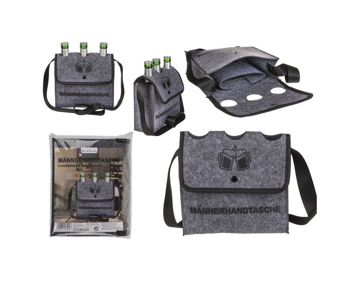 Out of the Blue Handtasche Männerhandtasche für 3 Flaschen grau von Out of the Blue