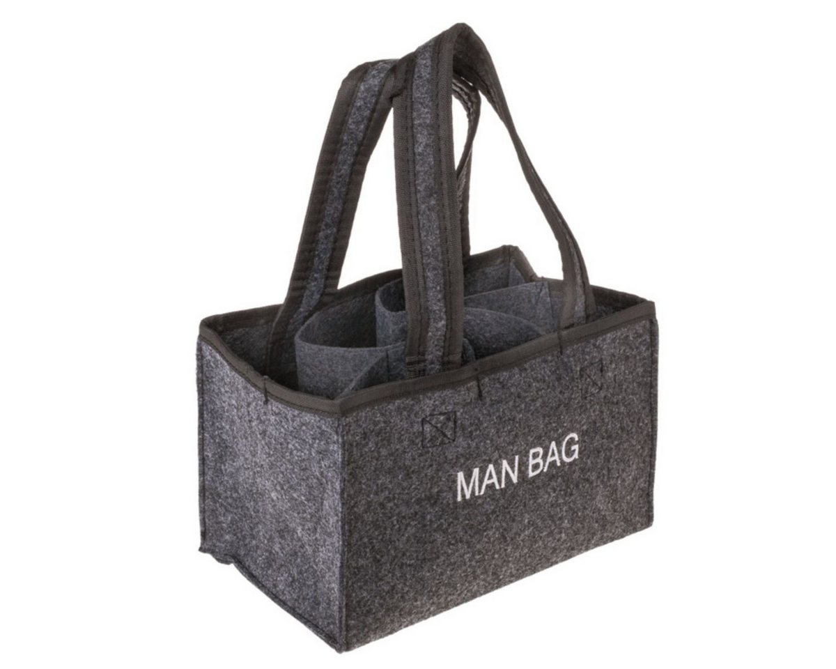 Out of the Blue Tragetasche Flaschenträger anthrazit 6 Flaschen Man Bag Filztasche Bier (1-tlg), persönliche Geschenkidee von Out of the Blue