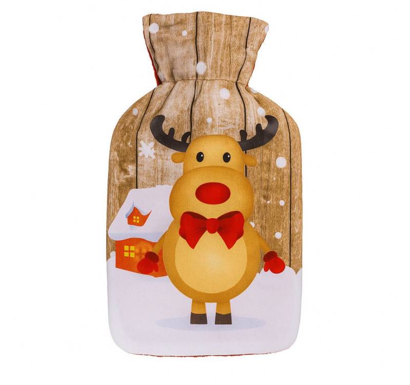 Out of the Blue Wärmflasche Weihnachts Wärmflasche 1L mit Motivbezug 26x16 cm 4 Designs, Wärmender Weihnachtsgruß mit Kuschelfaktor von Out of the Blue