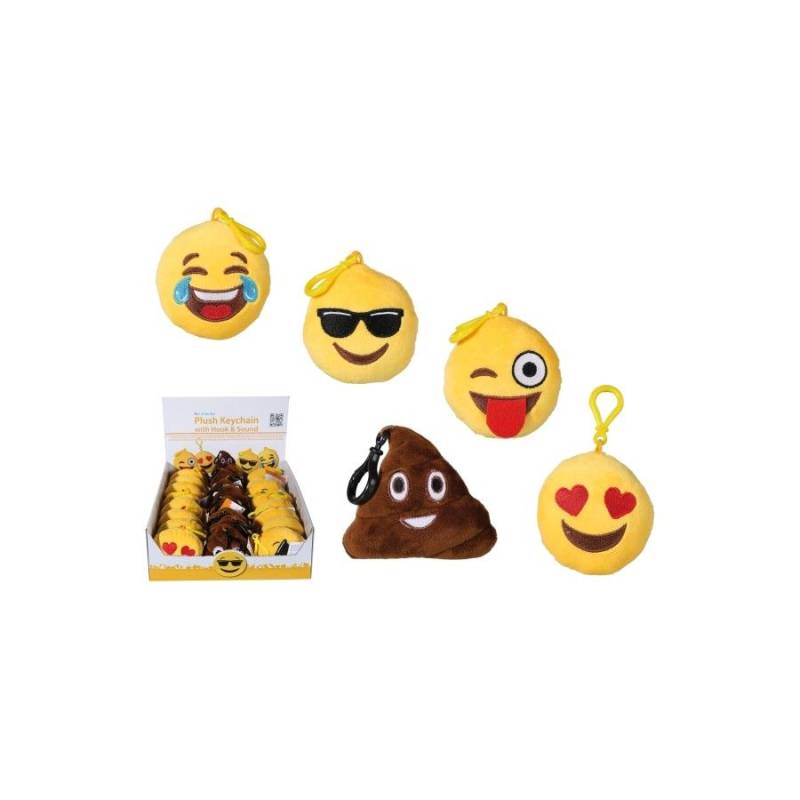 Schlüsselanhänger Plüsch Emotion Smiley ca. 10 cm 5-fach sortiert von Out of the blue KG