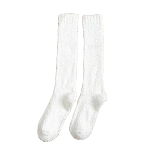 3 Paar Lange, Flauschige Socken Für Damen, Kniehoch, Bequem, Dicke, Einfarbige Socken, Frottee Socken, Hohe Elastizität, Superweiche, Flauschige Bettsocken, Für Zuhause, Freizeit, Schlafen, Weihn von OutFyt