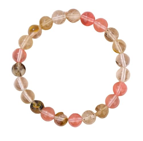 OutFyt Armband Mit 7 Chakra Kristallen, Edelsteinen, 8 Mm, Natürlicher Wassermelonenstein, Stretch Perlen, Glücksarmband, Armreifen, Sommer, Für Damen Und Herren, Schmuck, Geschenk von OutFyt