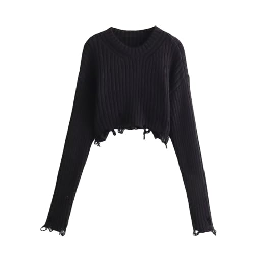 OutFyt Damen Rundhalspullover Winter Langarm Mit Gerippten Löchern Strickpullover Wollpullover Strickpullover Rundhals Langarm Pullover Pullover Warme Tops Winter,Schwarz,M OutFyt Damen Rundhalspullover Winter Langarm Mit Gerippten Löchern Strickpullover Wollpullover Strickpullover Rundhals Langarm Pullover Pullover Warme Tops Winter,Schwarz,M von OutFyt