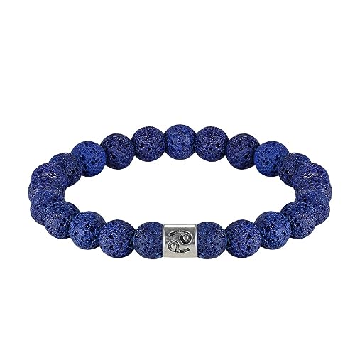 YONGHONGKEJI Edelstein Armband Damen, Wahrsagungsarmband Mit 12 Sternbildern, Natürliches Blaues Lava Edelstein Armband, Chakren, Sternzeichen Armband, Geburtsstein Schmuck Für Männer, Paar, Krebs YONGHONGKEJI Edelstein Armband Damen, Wahrsagungsarmband Mit 12 Sternbildern, Natürliches Blaues Lava Edelstein Armband, Chakren, Sternzeichen Armband, Geburtsstein Schmuck Für Männer, Paar, Krebs von YONGHONGKEJI