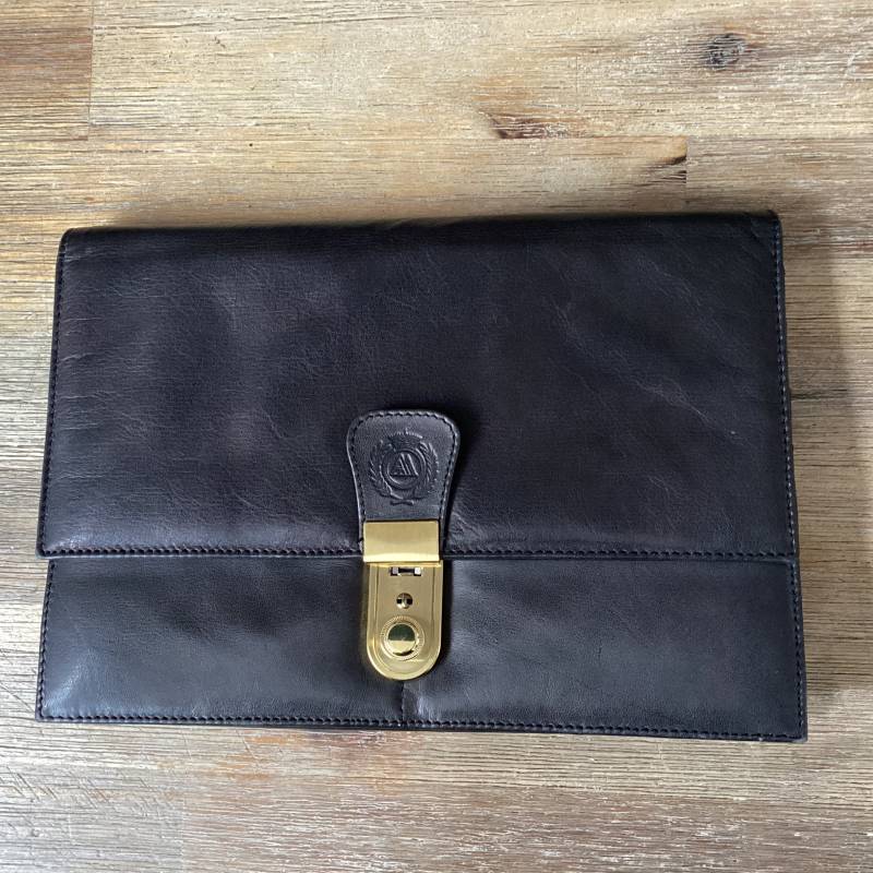 Organizer Clutch Geldbörse Armband Schwarz Leder von OutOfMyBarn