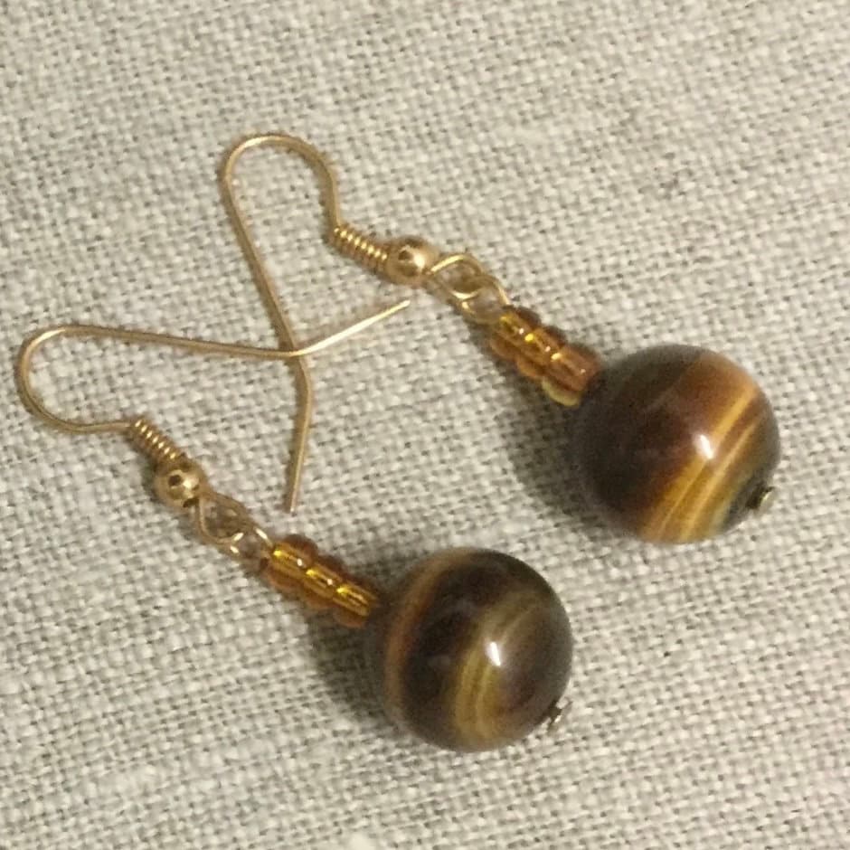Tigerauge Gold Filled Natürliche Edelstein Ohrringe Tigerauge Gold Filled Natürliche Edelstein Ohrringe von OutOfMyBarn