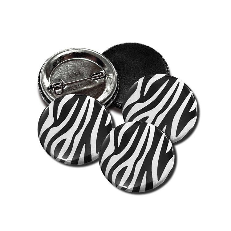 Zebra Button Set, 25mm | 1 Inch Mit Anstecknadel/Magnet von OutOfStepArtworks