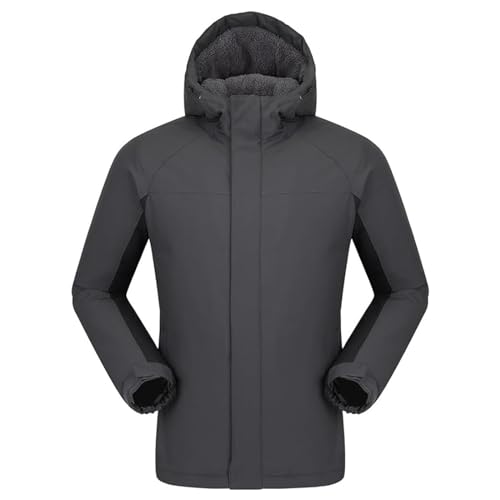 Herren-Skijacke, wasserdichte Outdoor-Jacke, winddichte Wanderjacke für Herren, Fleece-Futter, abnehmbare Kapuze, geeignet für Schnee im Freien von OutPro