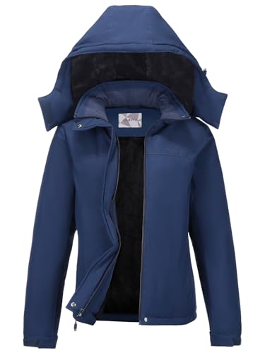 OutPro Damen Skijacke Winter Schneemantel Warm Fleece Mountain Wasserdichte Damenjacke Snowboardjacken von OutPro