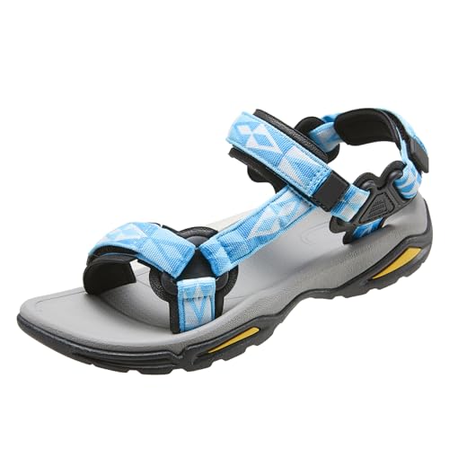 OutPro Damen Sport Sandalen Sommerschuhe Flach Komfort Wandersandalen Klettverschluss Walking Schuhe Frauen Outdoor Wasserdicht Bogen Unterstützung Sandalen für Strand Reisen Wandern Trekking von OutPro