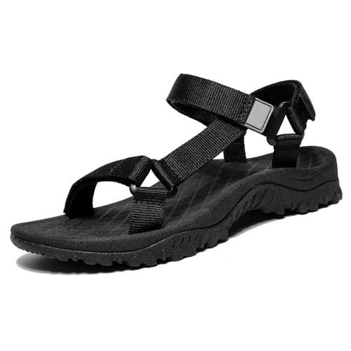 OutPro Wander-Sportsandalen für Damen rutschfeste Wassersandalen bequeme sportliche Sandalen für den Watstrand im Freien,Schwarz 37 von OutPro