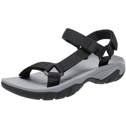 OutPro Sandalen Damen, Wandersandalen Damen, modische Damen-Sportsandalen für den Sommer,bequeme wasserdichte, mit Fußgewölbeunterstützung, lässiges Camping, Strand, Outdoor, Schwarz, 37-EU von OutPro