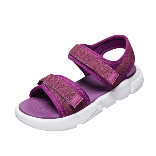 OutPro Sandalen Damen Verstellbare Wandersandalen Bequeme Frauen Sportsandalen Leichte EVA Klettverschluss Flache Schuhe für Sommer Lässige Strand Athletic Walking von OutPro