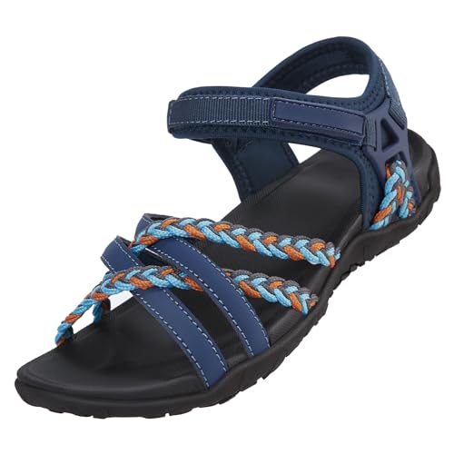 OutPro Sandalen Damen Wandersandalen mit Fußgewölbestützriemen Sport-Sandale Wasserschuhe Strandurlaub weiblich lässiges Gehen,Dunkelblau 40 von OutPro