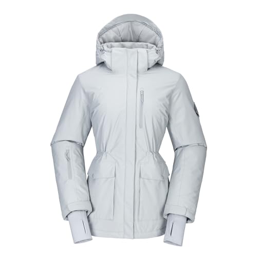 OutPro Damen Winterjacke Skijacke - Outdoor Softshelljacke Warm Damen - Funktionsjacke mit Abnehmbarer Kapuze von OutPro