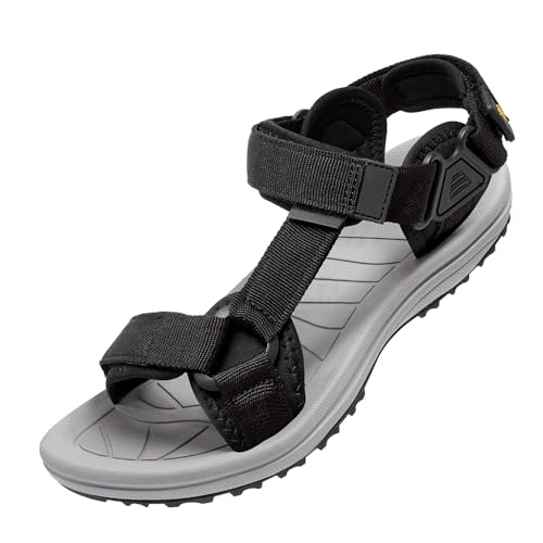 OutPro Sandalen Herren, Flache Trekking- und Wandersandalen für Herren, Rutschfeste und Langlebige Sportsandalen für Den Strand- und Outdoor-Einsatz von OutPro