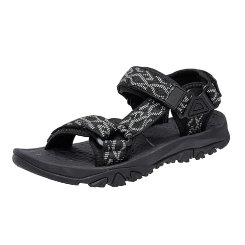 OutPro Herren-Sandalen Wandersport-Sandalen rutschfest bequem offener Zehenbereich lässige Strandsandalen,Schwarz 40 von OutPro