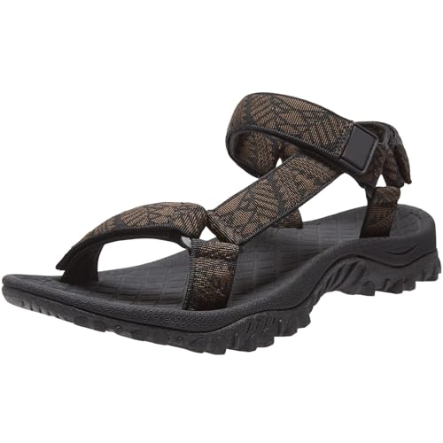 OutPro Herren Sandals Verstellbare Klettertreppe sandalen Athletic Fisherman Hiking, Schwarz/braun, 42 von OutPro