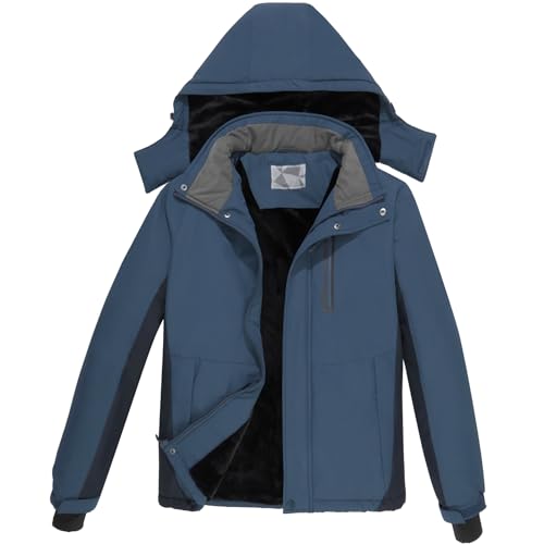 OutPro Herren Skijacke Winterjacke Warme FleecejackeWasserdicht Winddicht Funktions Baumwolljacke Winterjacke Outdoor Wandern Blauschwarz,L OutPro Herren Skijacke Winterjacke Warme FleecejackeWasserdicht Winddicht Funktions Baumwolljacke Winterjacke Outdoor Wandern Blauschwarz,L von OutPro