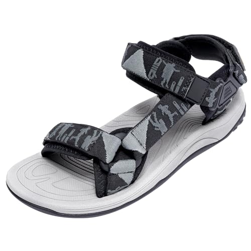 OutPro Herren Sport Sandalen Strand Trekkingsandalen mit Klettverschluss Wander- und Outdoor-Sandalen Beach Outdoorsandalen von OutPro