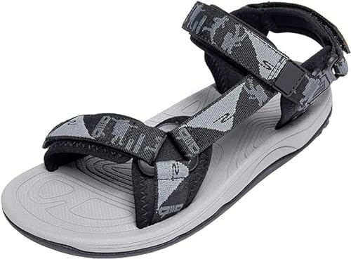 OutPro Damen Sandalen, Flache Trekking- und Wandersandalen für Damen, Rutschfeste und Langlebige Sportsandalen für Den Strand- und Outdoor-Einsatz, Schwarz, 38 von OutPro