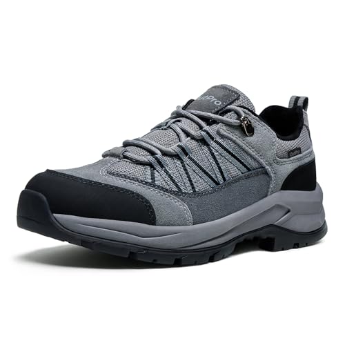 OutPro Wanderschuhe Damen Leicht Atmungsaktiv Dämpfend rutschfest Trekking Wandern Outdoor Trail-Laufschuhe,Wandern，Bergsteigen 40 Grau von OutPro