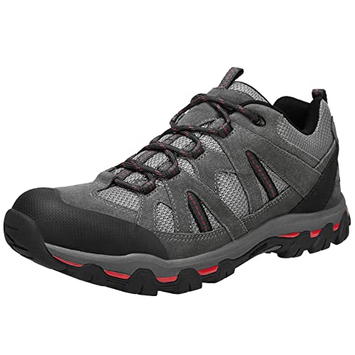 Wanderschuhe Herren Outdoor rutschfest Atmungsaktiv Trekkingschuhe Komfortabel Männer Hikingschuhe für Camping Wandern, Grau, 41 EU von OutPro