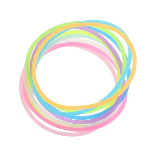 Outanaya 10 Stück Bunte Silikonarmbänder mit Nachtleuchteffekt Flexible Jelly Wristbands als Haarbänder und Party accessoires Farbige Leuchtende Armbänder für Events und Weihnachten von Outanaya
