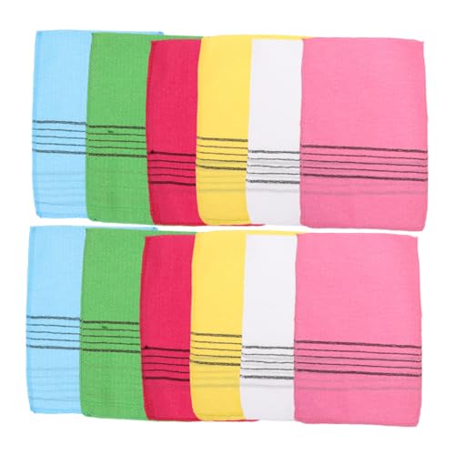 Outanaya 12 Stück Teiliges Sauna-peeling-handtuch mit Grober Textur Buntes Körperpeeling Langlebige Leicht zu Reinigende Badetücher für Intensive Hautreinigung Spa und Fitness Geeignet von Outanaya