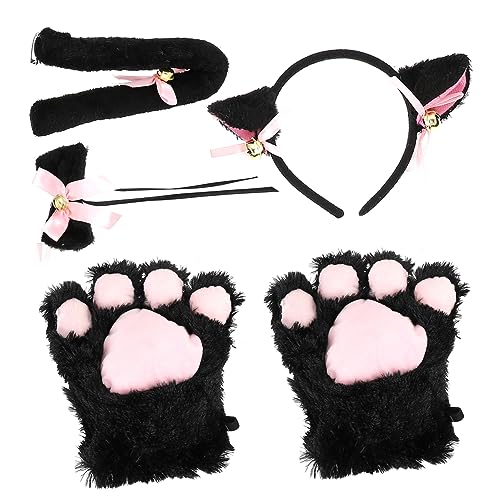 Outanaya 1Satz Katzenohren Cosplay Kostüm für Damen und Teiliges Outfit Fliege für Halloween und Karneval Langlebiges Material von Outanaya