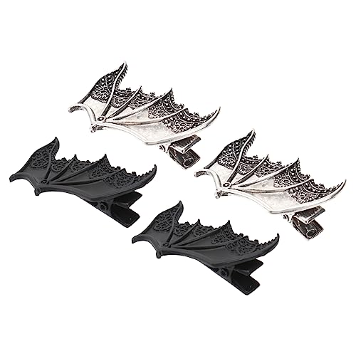 Outanaya 2 Paare Fledermaus Haarklammern Punk Devil Wing Hairpin Halloween Kostüm Haarschmuck für Mädchen und Damen Langlebige Legierung Passend für Partys und Karneval von Outanaya